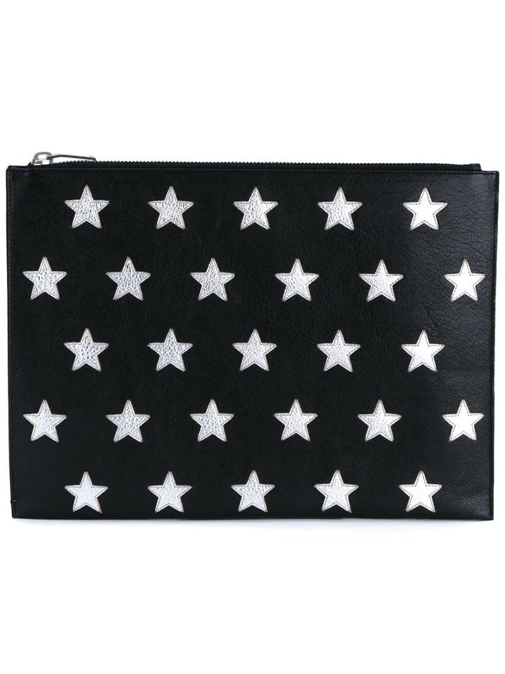 Saint Laurent 'rider California' Zipped Pouch, Men's, Black, Calf Leather/leather