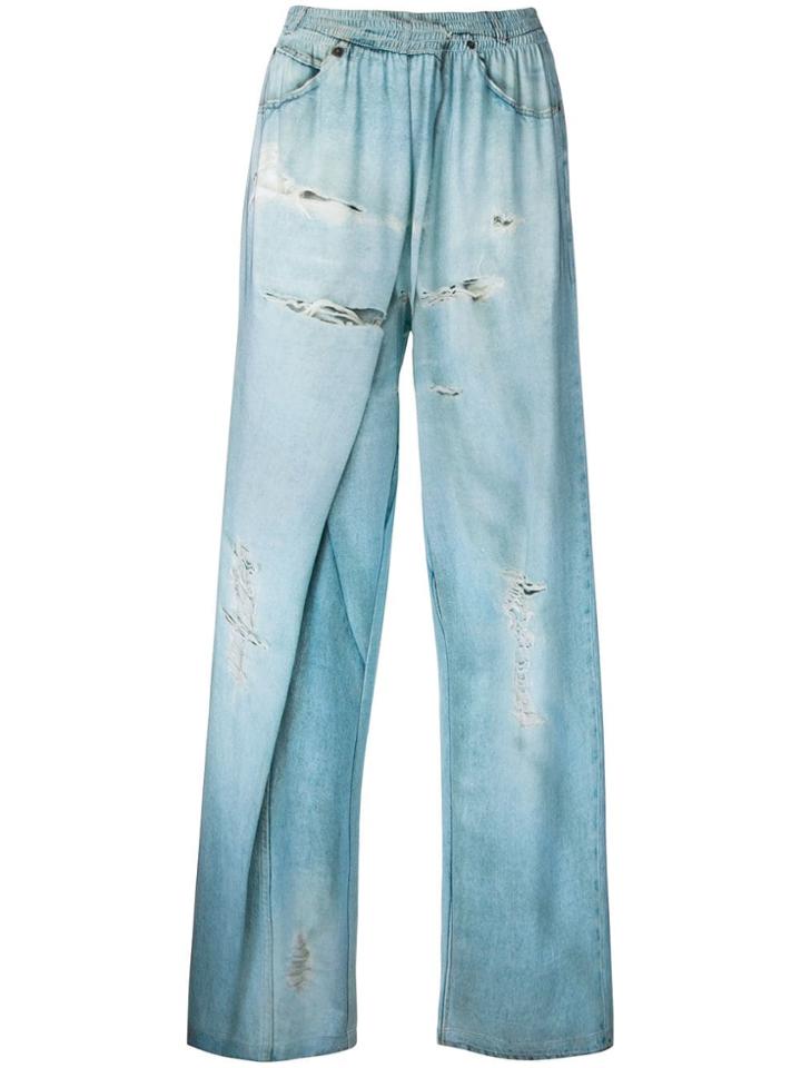 Mm6 Maison Margiela Wide-leg Pull-on Trousers - Green
