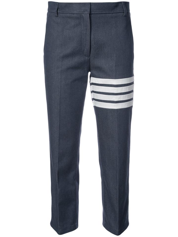 Thom Browne Beltloop Trouser With 4 Bar Stripe & Grosgrain Finishing