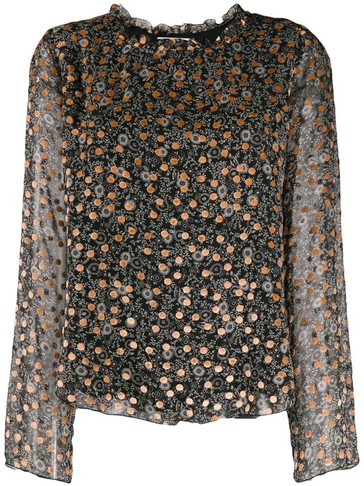 See By Chloé Loose-fit Print Mix Blouse - Black