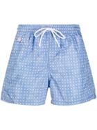 Kiton Polka Dot Print Swim Shorts - Blue