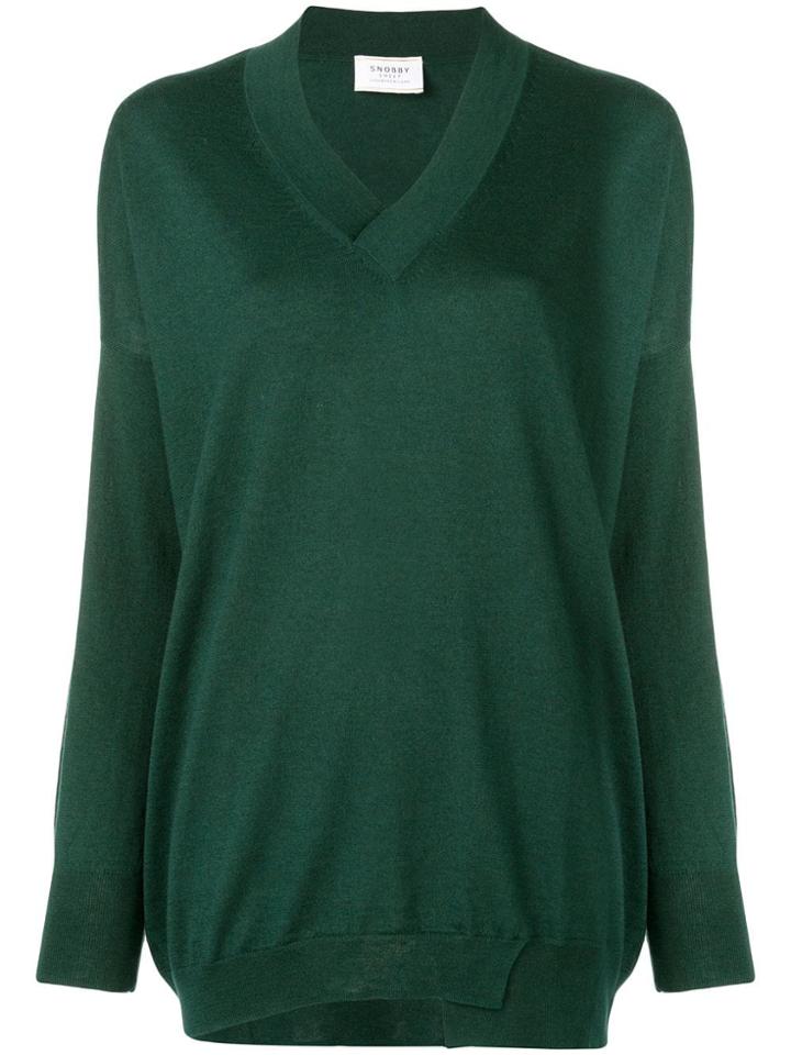 Snobby Sheep Long-sleeve Fitted Sweater - Green