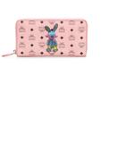 Mcm Bunny Appliqué Logo Print Wallet - Pink & Purple