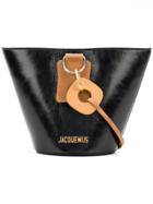 Jacquemus Contrast Handle Bucket Bag - Black
