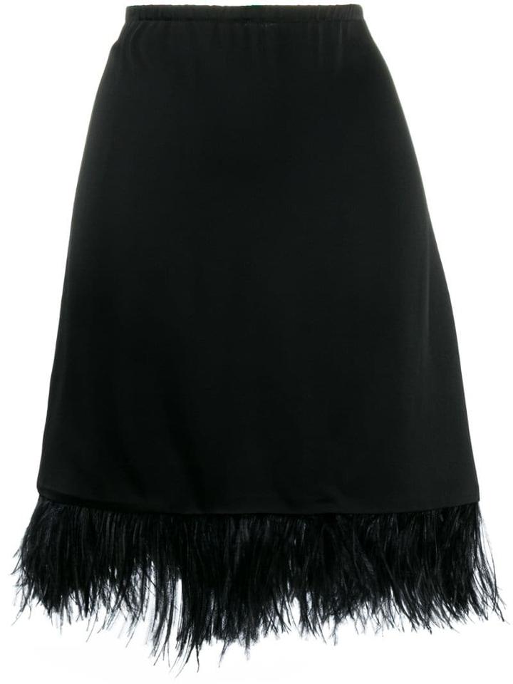 Semicouture A-line Skirt With Feathers - Black