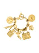 Chanel Vintage Icon Charm Bracelet, Women's, Metallic