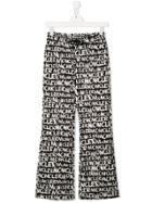 Moncler Kids Teen Lettering Logo Print Trousers - Black