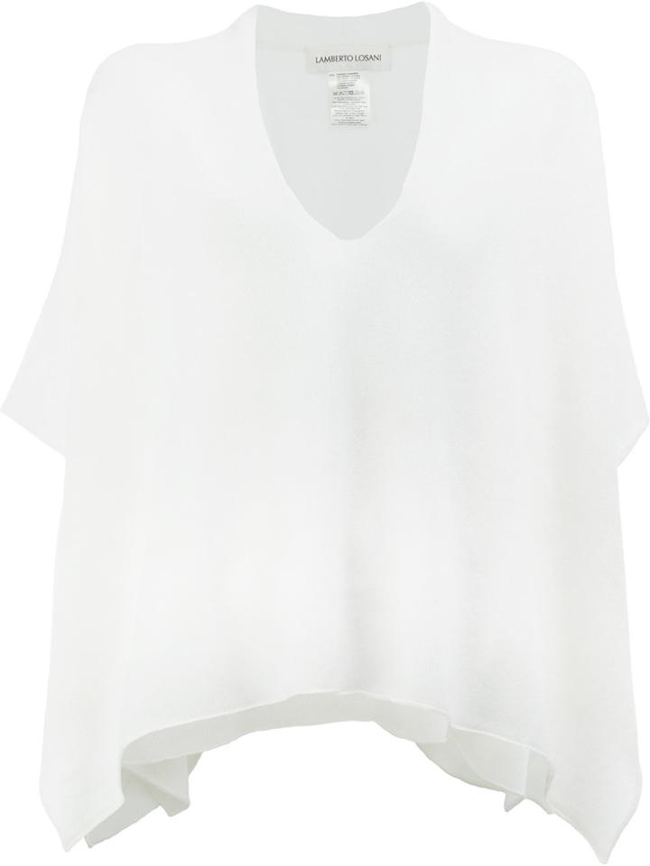 Lamberto Losani Knitted V-neck Top - White