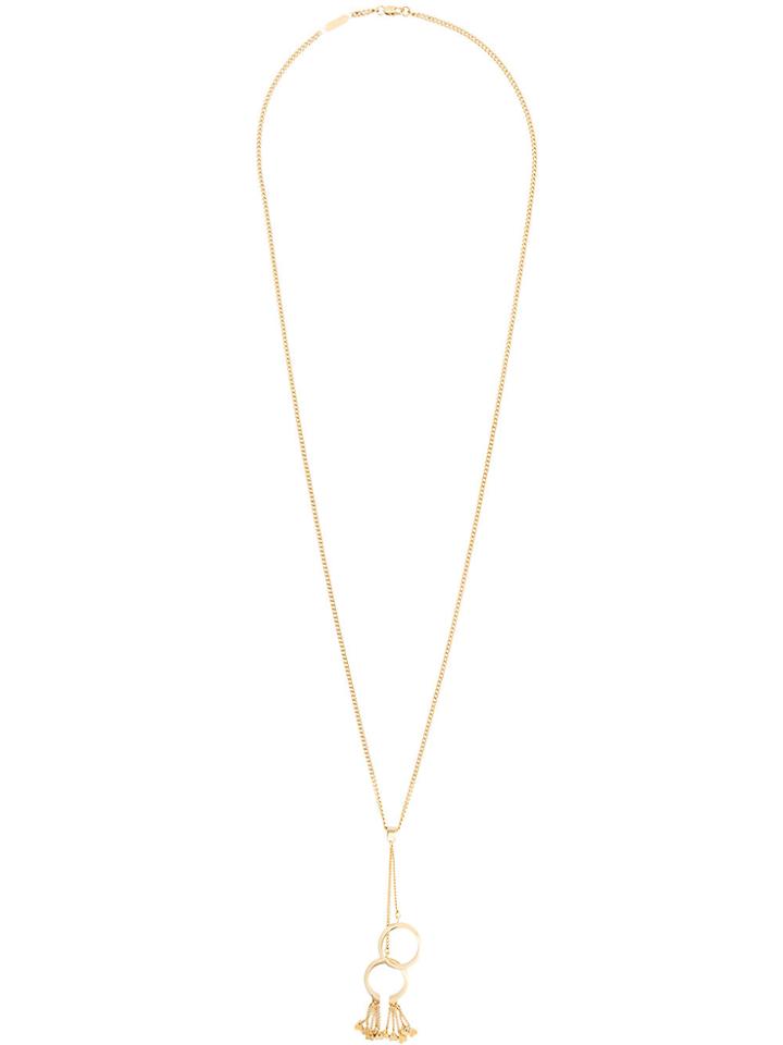 Chloé Hoop Drop Necklace - Yellow & Orange
