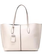 Tod's - Tag Detail Tote - Women - Leather - One Size, Women's, Nude/neutrals, Leather