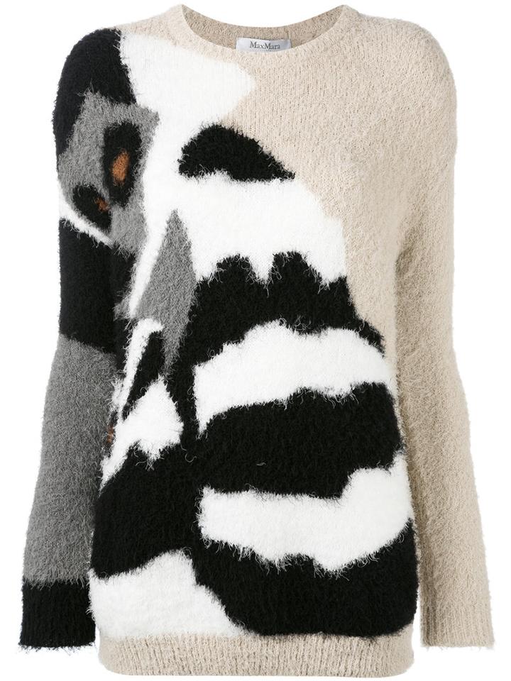 Max Mara Contrast Jumper, Women's, Size: Small, Nude/neutrals, Cotton/polyester