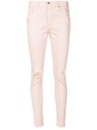 Ag Jeans Ripped Skinny Jeans - Pink & Purple