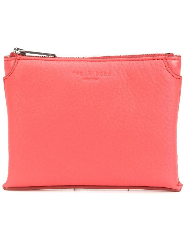 Rag & Bone Top Zip Purse, Women's, Red, Calf Leather