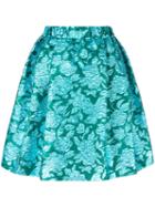 Msgm Roses Jacquard Skirt, Women's, Size: 42, Green, Polyamide/polyester/metallic Fibre