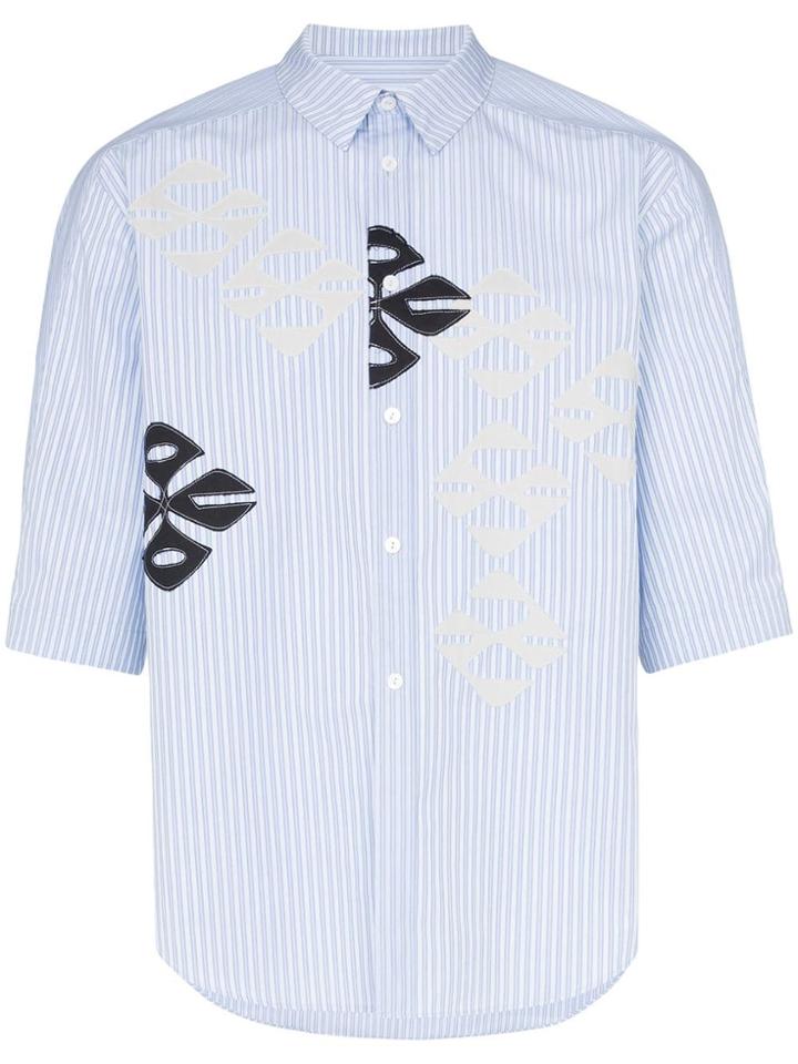 Kiko Kostadinov Calcuta Striped Three-quarter Length Sleeve Cotton