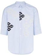 Kiko Kostadinov Calcuta Striped Three-quarter Length Sleeve Cotton