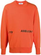 Ambush Relaxed-fit Logo Print Sweatshirt - Orange