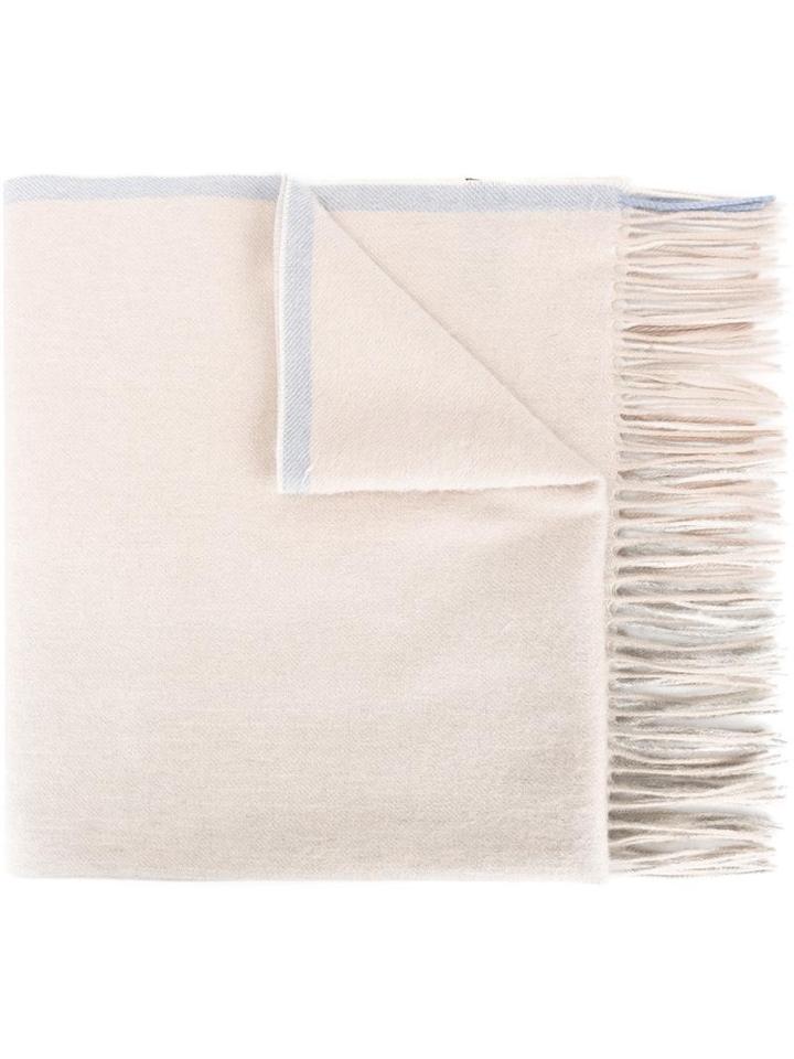 Ps By Paul Smith Fringed Scarf, Women's, Nude/neutrals, Cashmere/lambs Wool