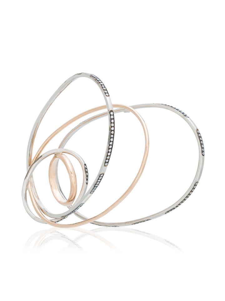 Gaelle Khouri Trinity Diamond Ring - Metallic