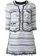Loveless Tweed Suit Style Dress, Women's, Size: 34, White, Polyester/cupro/wool