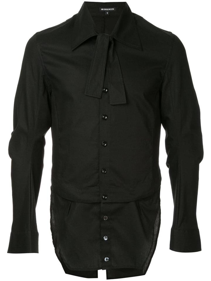 Ann Demeulemeester Tie Collar Shirt - Black