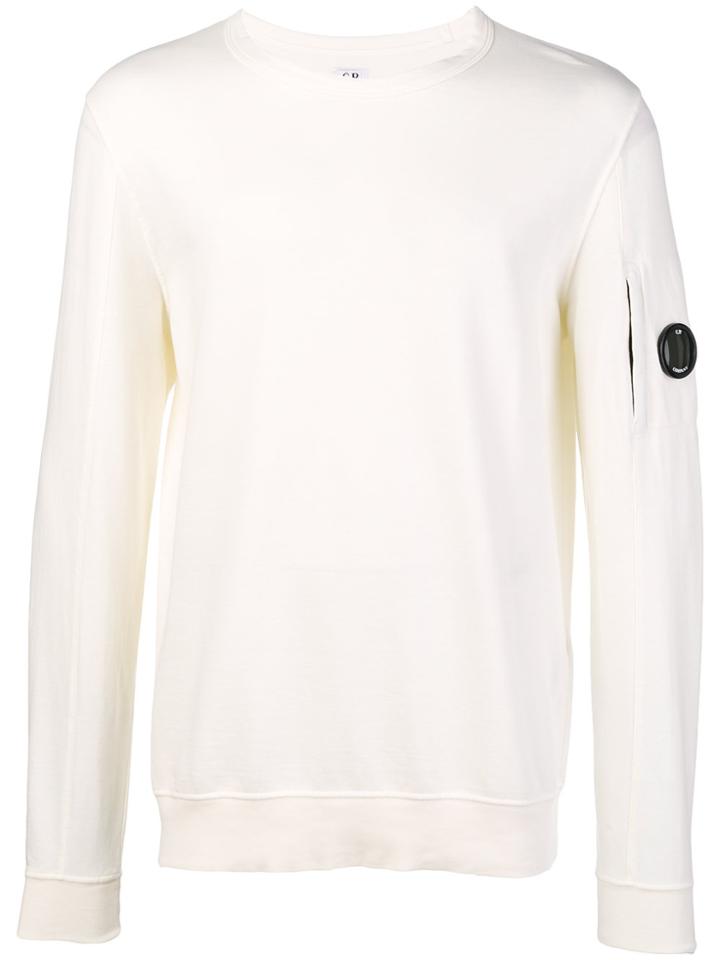 Cp Company Logo Patch Sweatshirt - White