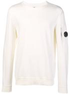 Cp Company Logo Patch Sweatshirt - White