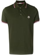 Moncler Tri-stripe Trim Polo Shirt - Green