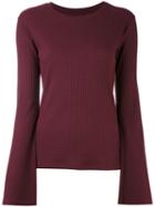 Mm6 Maison Margiela - Ribbed-knit Top - Women - Spandex/elastane/modal - M, Pink/purple, Spandex/elastane/modal