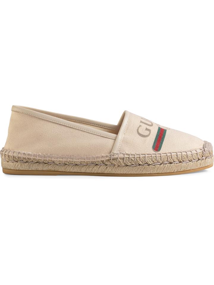 Gucci Gucci Logo Canvas Espadrilles - White