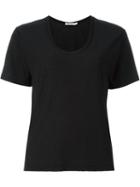 T By Alexander Wang Scoop Neck T-shirt, Women's, Size: L, Black, Cotton/polyester