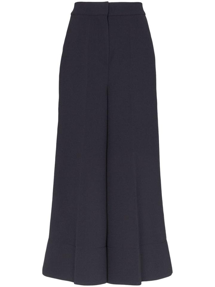 Roksanda Hasani Wide Leg Silk And Cotton Trousers - Blue