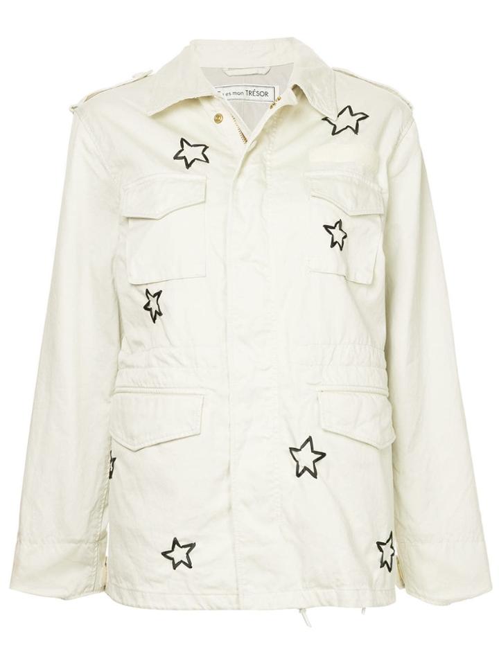 Tu Es Mon Trésor 'liberty Equality Justice' Parka - White