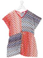 Missoni Kids - Metallic (grey) Zigzag Drawstring Dress - Kids - Polyester/polyethylene/cupro/viscose - 10 Yrs
