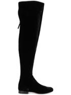 Alberta Ferretti Thigh-length Velvet Boots - Black