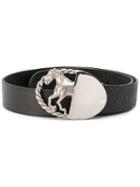 Maison Margiela - Silver Horse Buckle Belt - Men - Calf Leather/zinc - 90, Black, Calf Leather/zinc