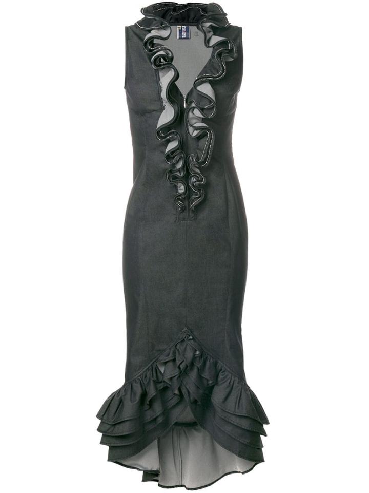 Jean Paul Gaultier Vintage Embellished Ruffle Dress - Black