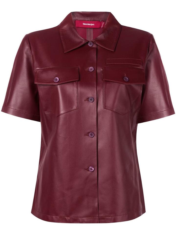 Sies Marjan Fitted Leather Shirt - Red