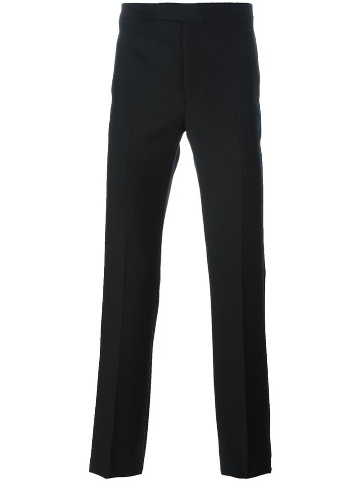 Saint Laurent Straight Leg Trousers, Men's, Size: 50, Black, Cotton/viscose/mohair/wool