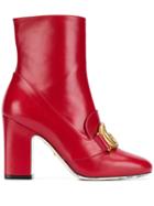 Gucci Double G Boots - Red
