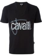 Just Cavalli Logo Print T-shirt, Men's, Size: Xl, Black, Cotton/spandex/elastane