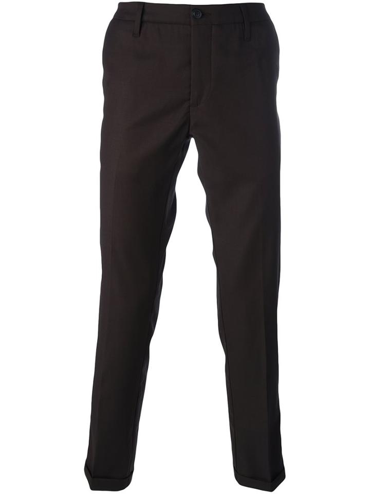 Pence Slim Tailored Trousers, Men's, Size: 52, Brown, Virgin Wool