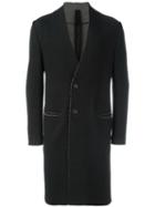 Forme D'expression Collarless Duster Coat, Men's, Size: 50, Black, Cotton/wool