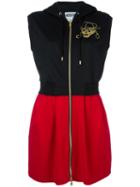 Moschino Sleeveless Hooded Dress, Women's, Size: 40, Black, Triacetate/polyester