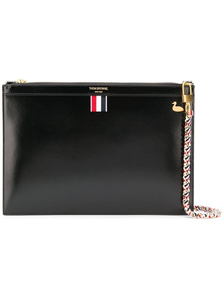 Thom Browne Small Calfskin Duck Stud Pouch - Black