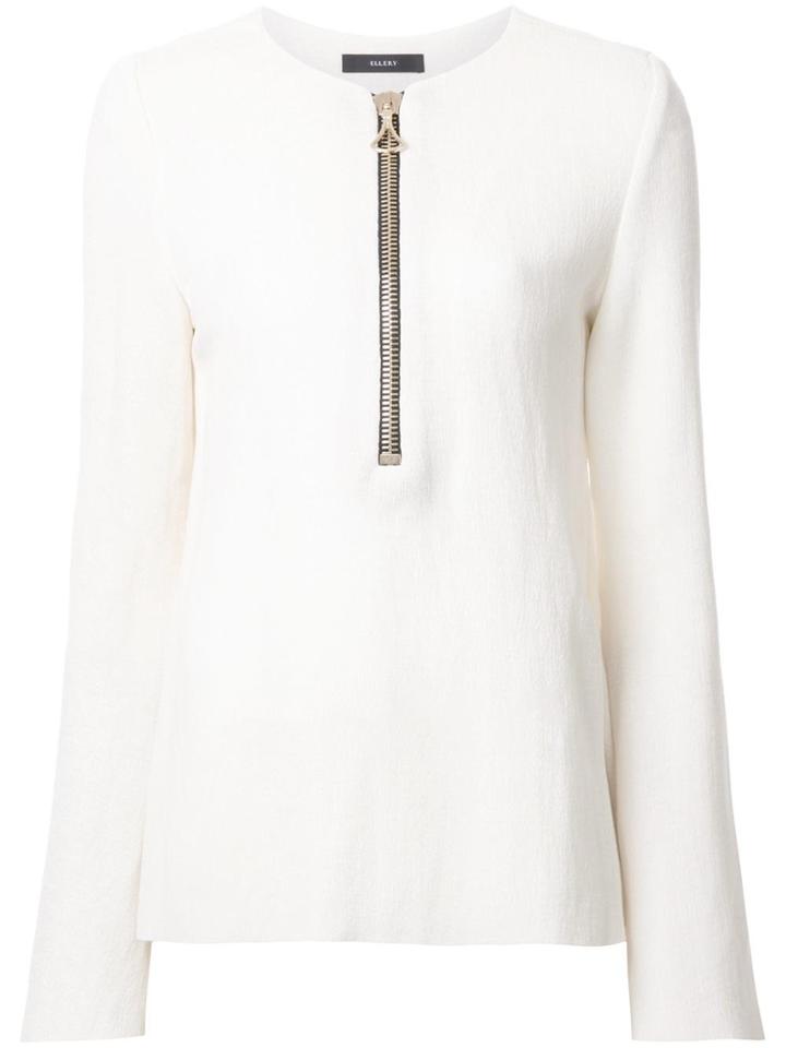 Ellery Back Slit Zipped Top - White