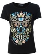 Alexander Mcqueen 'obsesson Skull' Print T-shirt, Women's, Size: 42, Black, Cotton