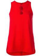 Alexander Wang Sleeveless Lace Up Front Top - Red