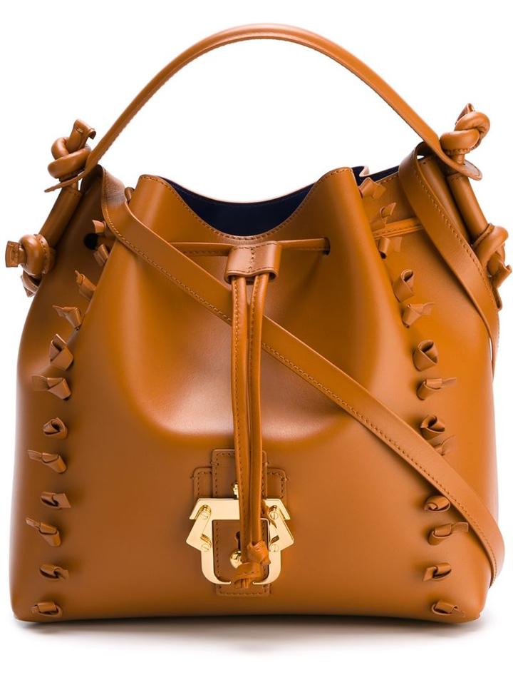 Paula Cademartori Knot-trimmed Cross Body Bucket Bag