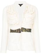 Comme Des Garçons Vintage Gathered Panel Fitted Jacket - White